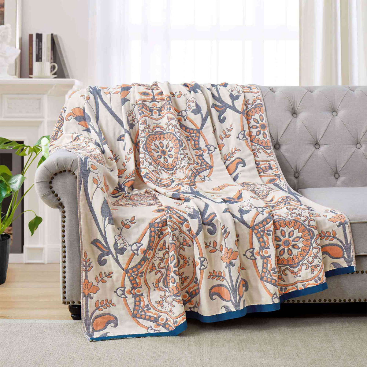 Cozy Throw Blanket, Boho Cotton, Machine-Washable Care for Living Rooms, Bedrooms and Everyday Lounging, 12 Color Options image 35
