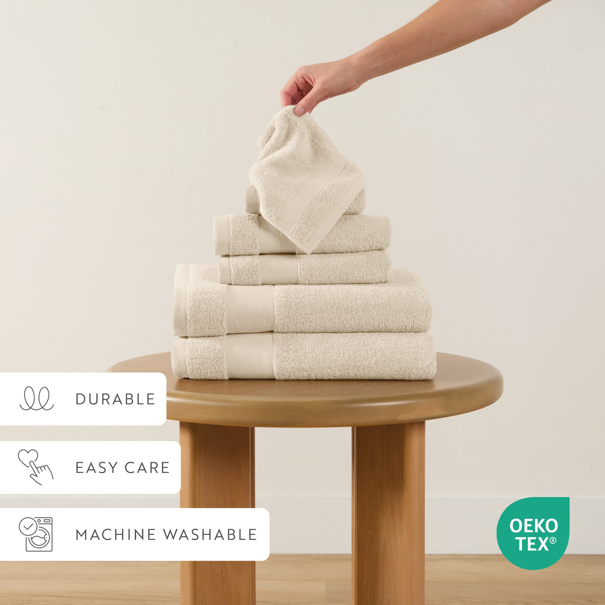 Bath Towel Set, Ultra Soft 100% Cotton 6 Piece, Machine-Washable Care for Home Bathrooms and Everyday Care, 8 Color Options image 35