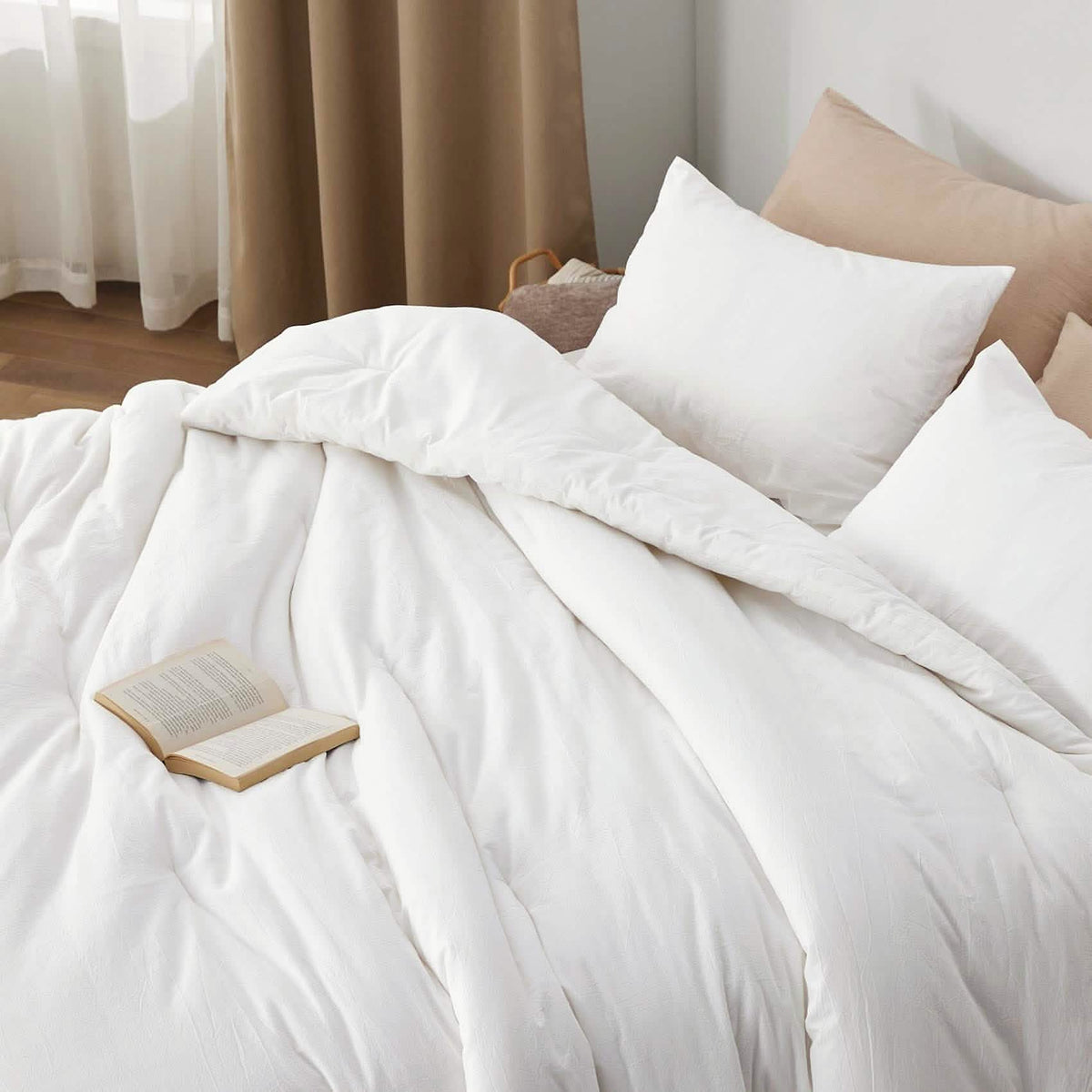 Bed Comforter, Prewashed Cotton Set for Year-Round Bedroom Comfort and Restful Sleep, 5 Sizes and 12 Colors image 36