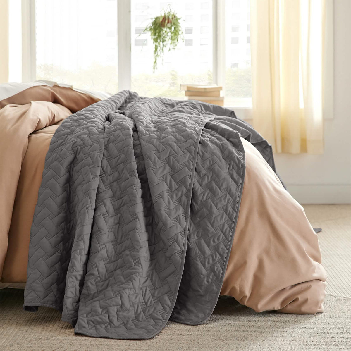 Cozy Throw Blanket, Basket weave Quilt Set, Lightweight Design for Living Rooms, Bedrooms and Everyday Lounging, 6 Sizes and 17 Colors image 36
