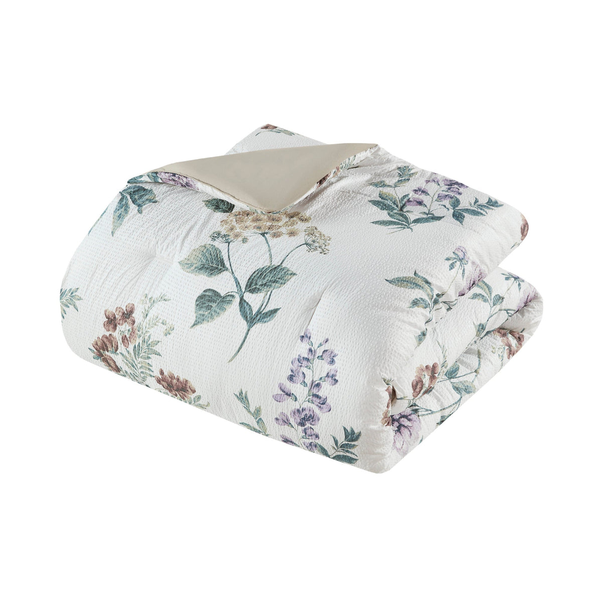 Bed Comforter, Zennia 7 Piece Printed Seersucker Set, Machine-Washable Care for Year-Round Bedroom Comfort and Restful Sleep image 36