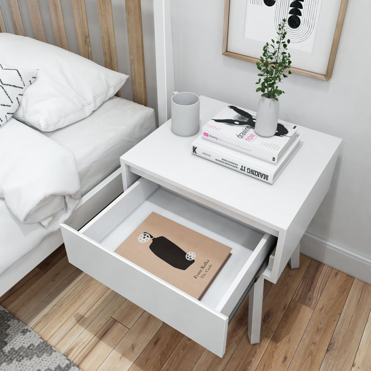Nightstand, Modern, Solid Wood Construction for Bedside Storage, Bedroom Organization and Guest Rooms, 6 Color Options image 36