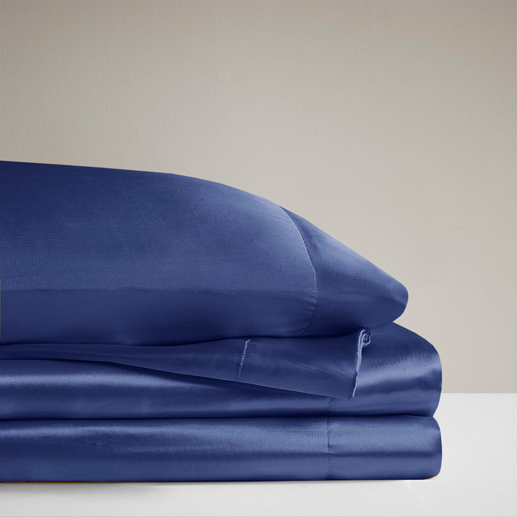 Bed Sheet Set, Satin for Master Bedrooms, Guest Beds and Daily Use, 6 Sizes and 12 Colors, Designed for Everyday Home Use image 36