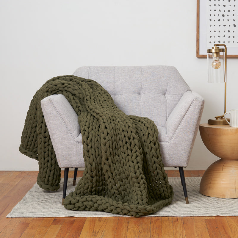 Cozy Throw Blanket, Cotton Weighted for Sofas, Beds and Relaxing at Home, 32 Color Options image 36