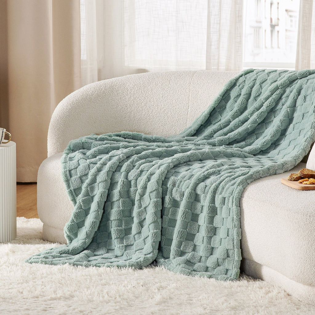 Cozy Throw Blanket, Jacquard Shaggy Sherpa for Living Rooms, Bedrooms and Everyday Lounging, 4 Sizes and 19 Colors image 36