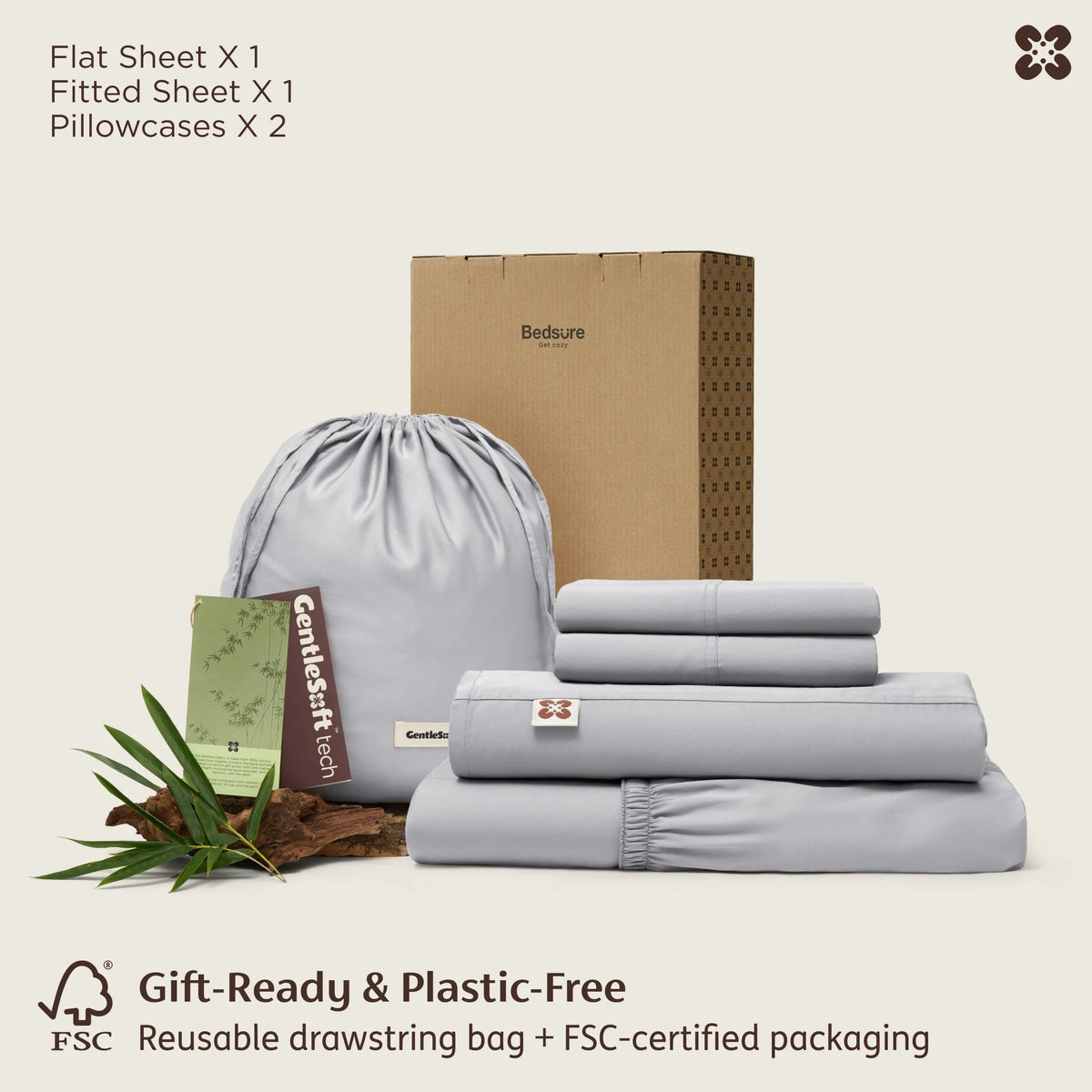 Bed Sheet Set, BareNights Viscose Derived from Bamboo, Breathable Construction for Everyday Bedroom Comfort and Guest Rooms image 36