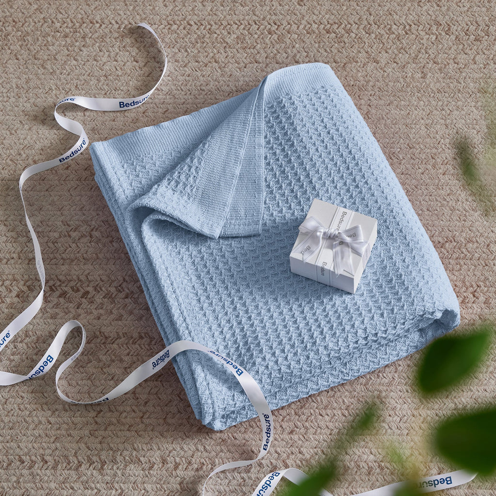 Cozy Throw Blanket, Cotton Waffle Weave, Lightweight Design, Breathable Construction for Living Rooms, Bedrooms and Everyday Lounging image 36