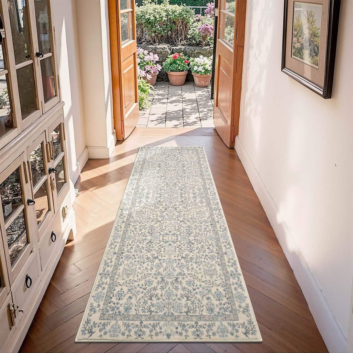 Area Rug, Vintage Foliage Floral, Lightweight Design, Non-Slip Design for Hallways, Dining Spaces and Home Decor, 19 Sizes and 4 Colors image 37