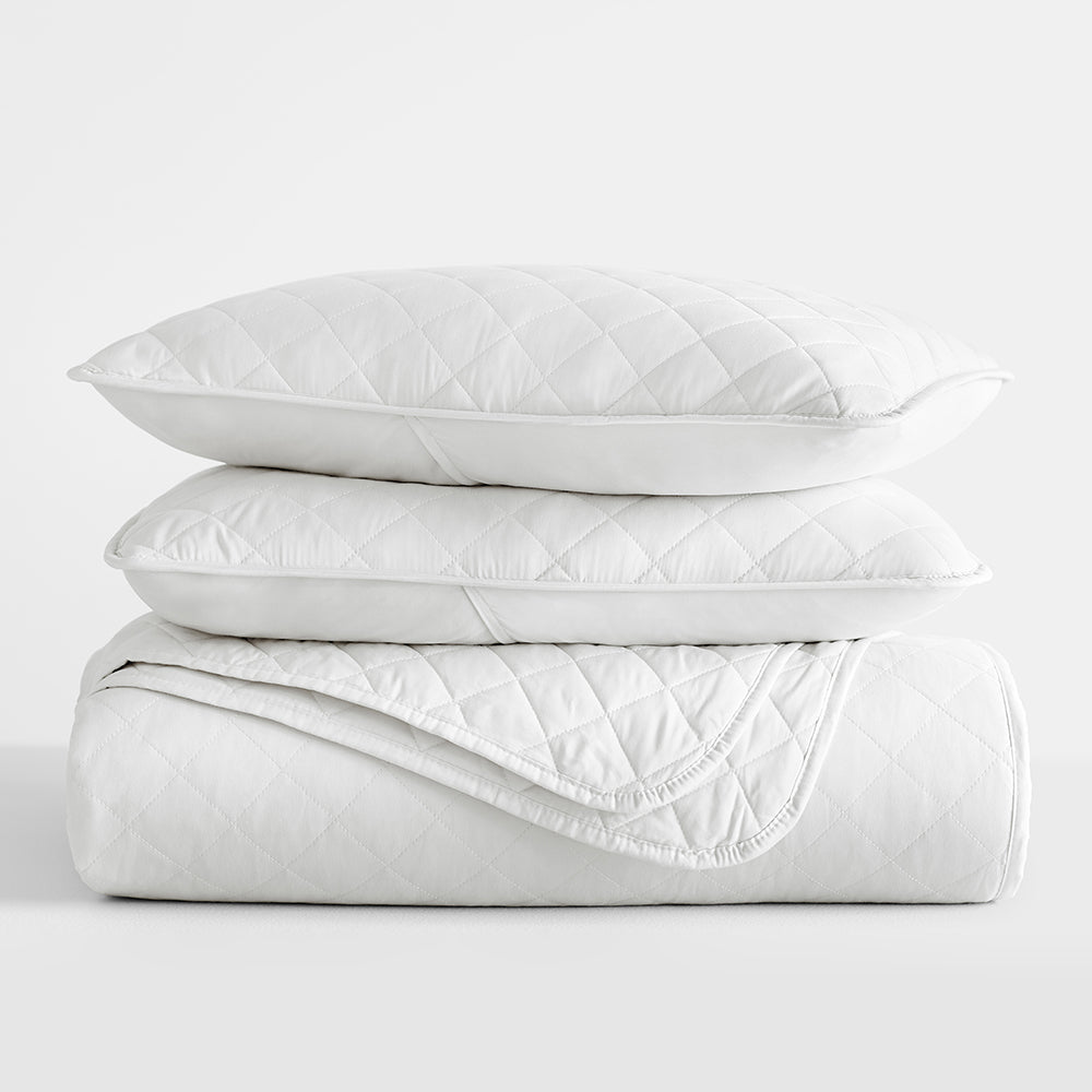 Bed Quilt, 3 Piece Diamond Stitch Quilted Coverlet Set for Guest Beds and Layered Bedroom Styling, 3 Sizes and 6 Colors image 37