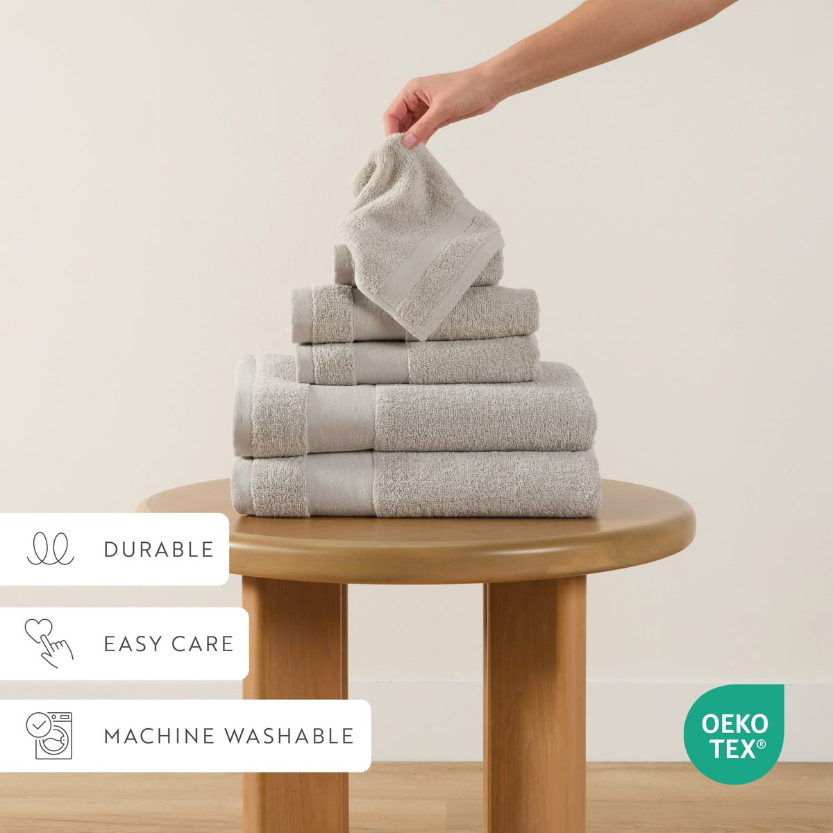 Bath Towel Set, Ultra Soft 100% Cotton 6 Piece, Machine-Washable Care for Home Bathrooms and Everyday Care, 8 Color Options image 37