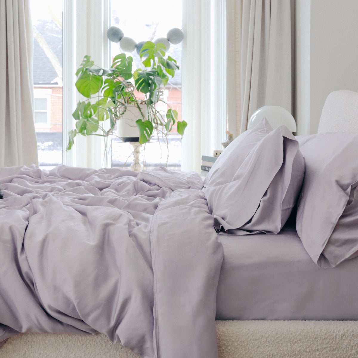 Bed Sheet Set, Organic Bamboo Sateen, Cooling Comfort for Everyday Bedroom Comfort and Guest Rooms, 5 Sizes and 15 Colors image 37