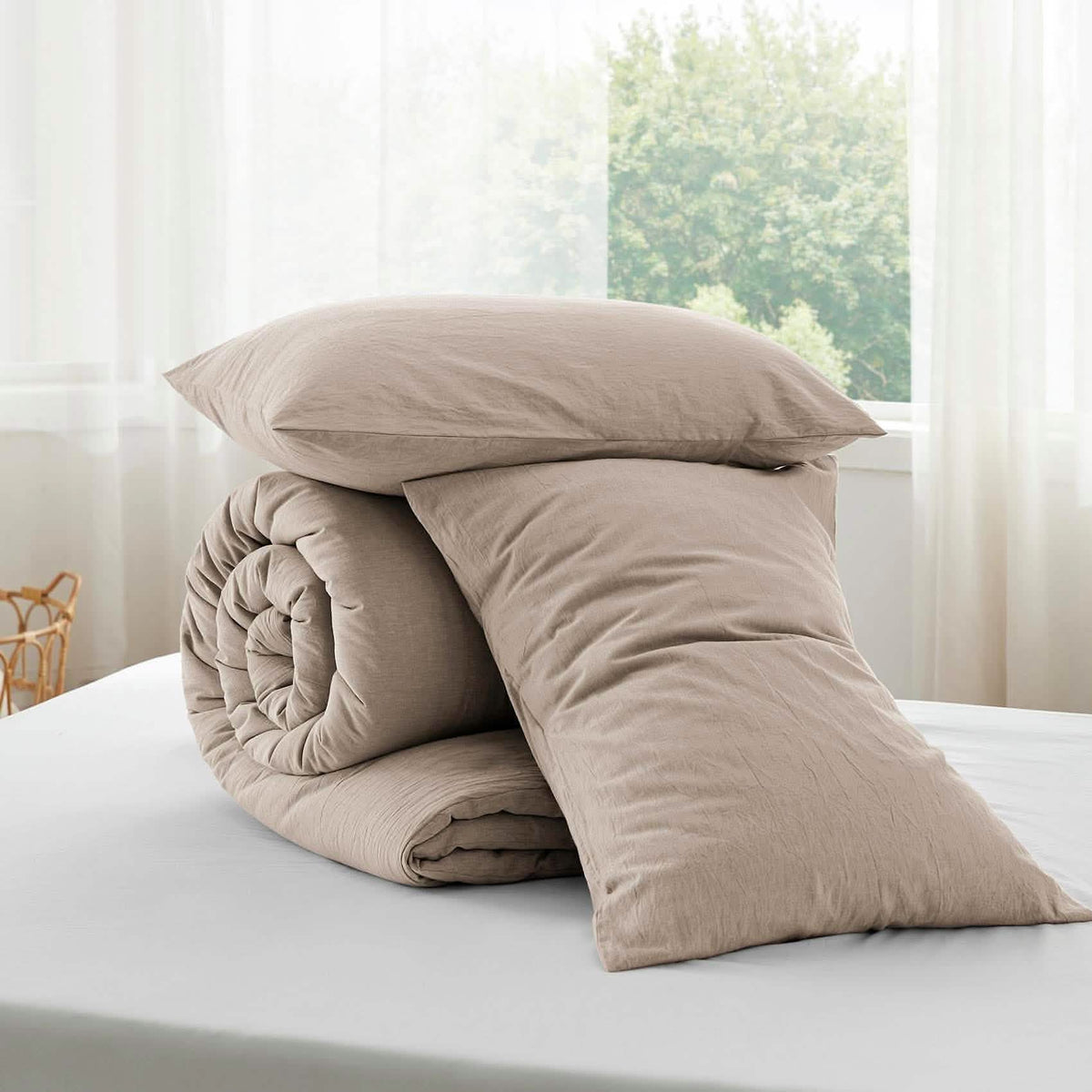 Bed Comforter, Prewashed Cotton Set for Year-Round Bedroom Comfort and Restful Sleep, 5 Sizes and 12 Colors image 37