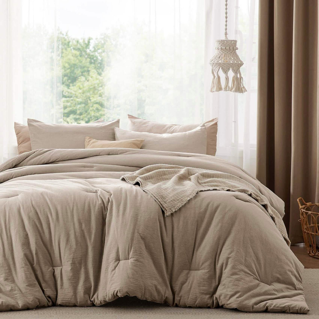 Bed Comforter, Prewashed Cotton Set for Year-Round Bedroom Comfort and Restful Sleep, 5 Sizes and 12 Colors image 38