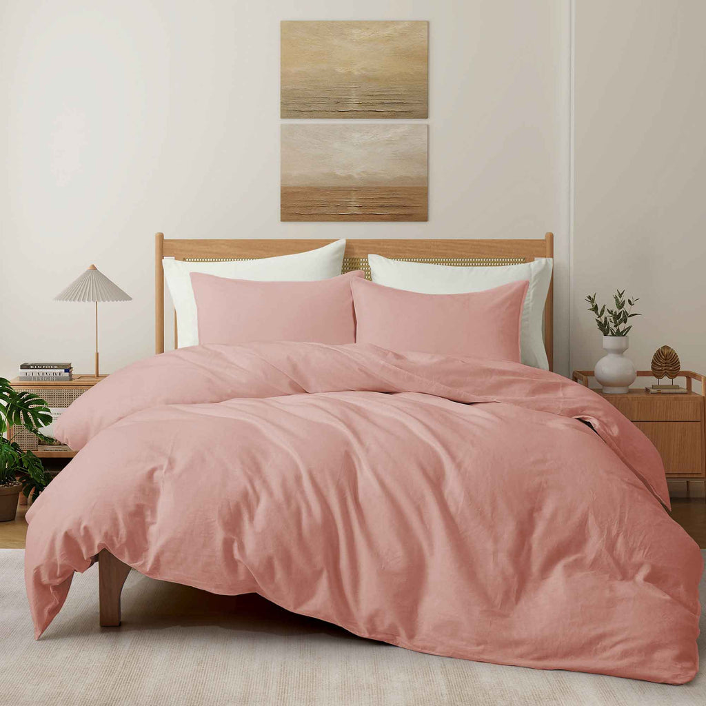 Duvet Cover Set, Linen Cotton Blend, Breathable Construction, Machine-Washable Care for Bedroom Bedding Refresh and Everyday Comfort image 38