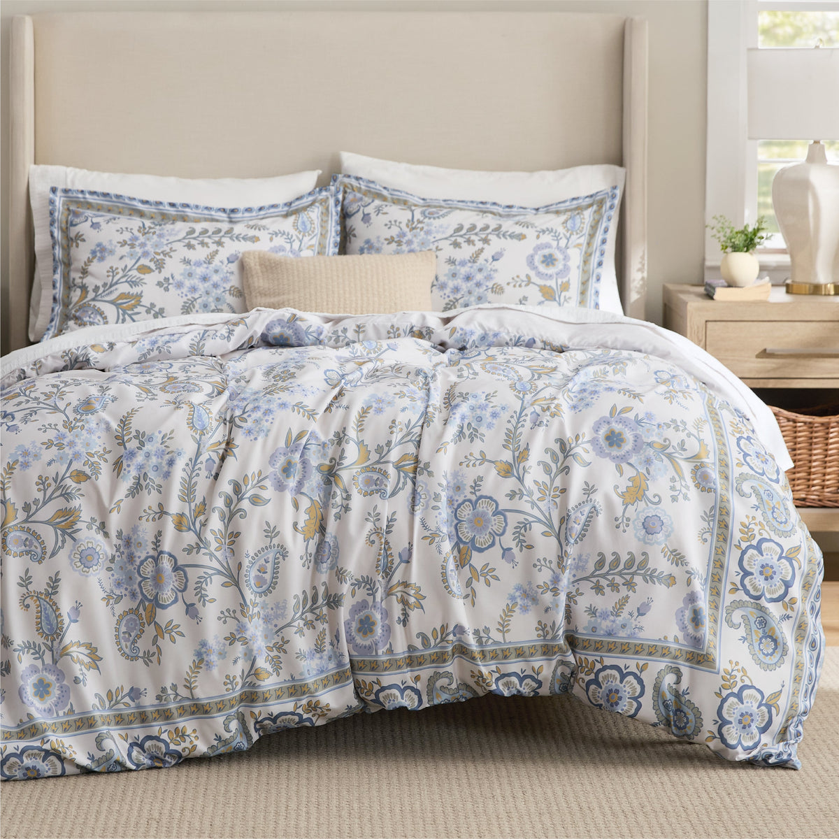 Bed Comforter, Retro Botanical Set for Everyday Bedding and Comfortable Sleep, 4 Sizes and 9 Colors image 38