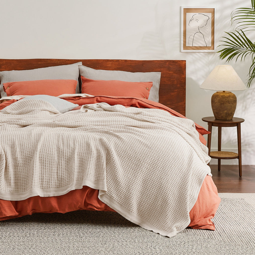 Cozy Throw Blanket, Cotton Waffle Weave, Lightweight Design, Breathable Construction for Living Rooms, Bedrooms and Everyday Lounging image 38