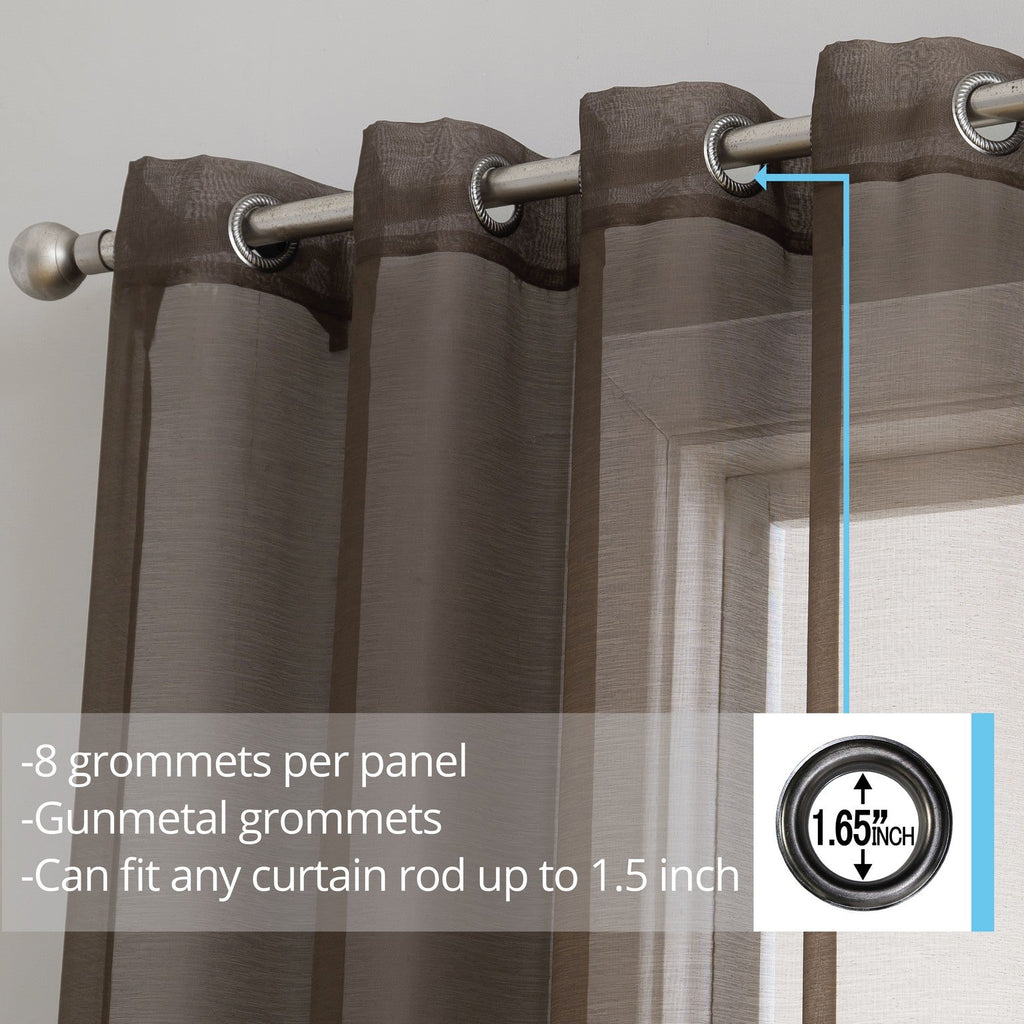 Window Curtain, Victoria Semi Sheer Grommet Panels for Windows, Room Styling and Everyday Privacy, 14 Sizes and 28 Colors image 38