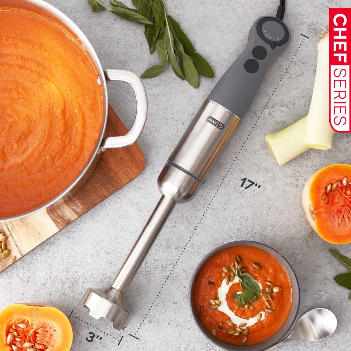Kitchen Blender Accessory, Chef Series Hand, Stainless Steel Construction for Smoothies, Sauces and Everyday Food Prep, 6 Color Options image 38