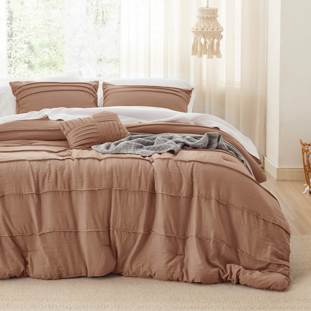 Bed Comforter, Pinch Pleat Set for Year-Round Bedroom Comfort and Restful Sleep, 5 Sizes and 19 Colors image 38