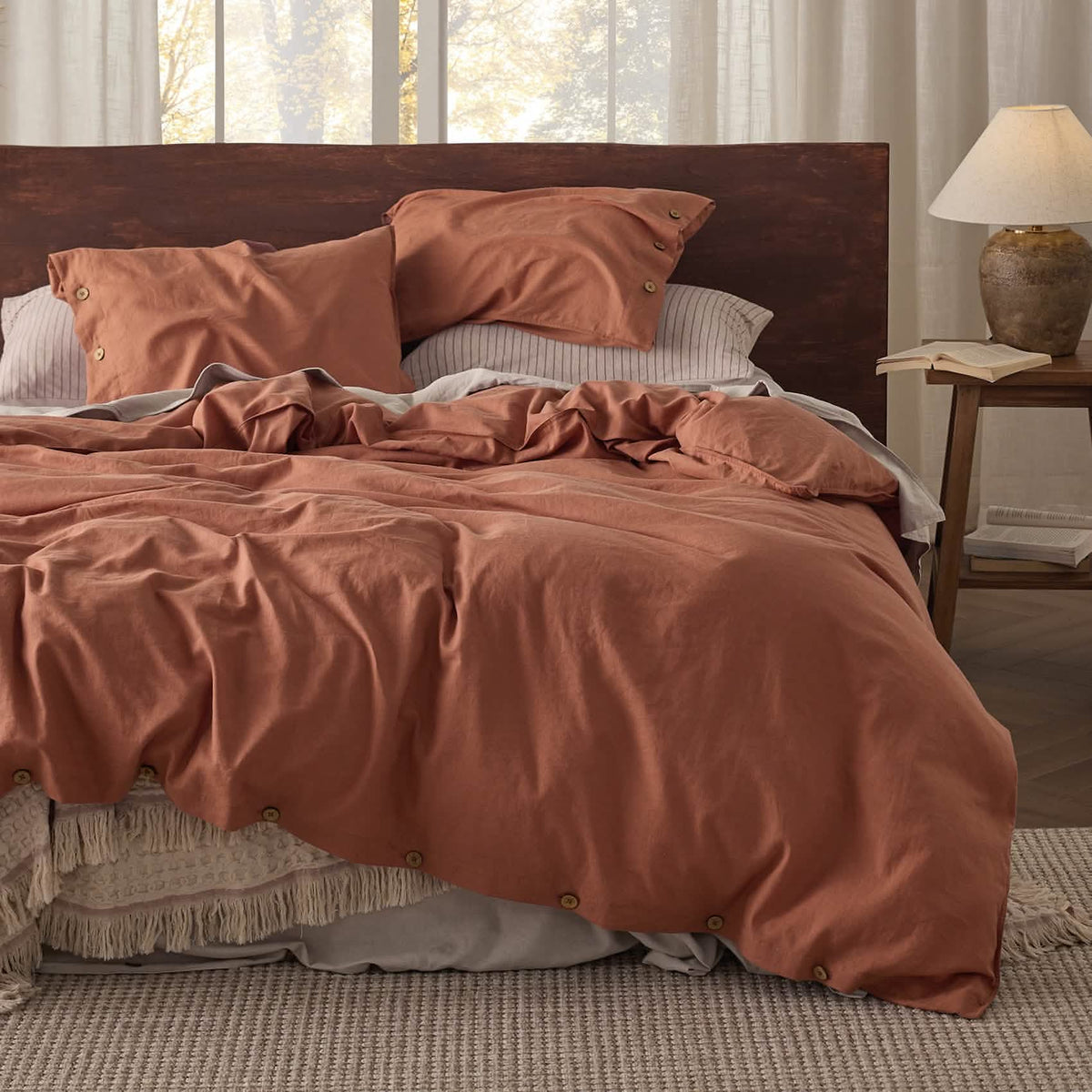 Duvet Cover Set, Cotton Linen Hybrid, Lightweight Design, Breathable Construction for Bedroom Bedding Refresh and Everyday Comfort image 38