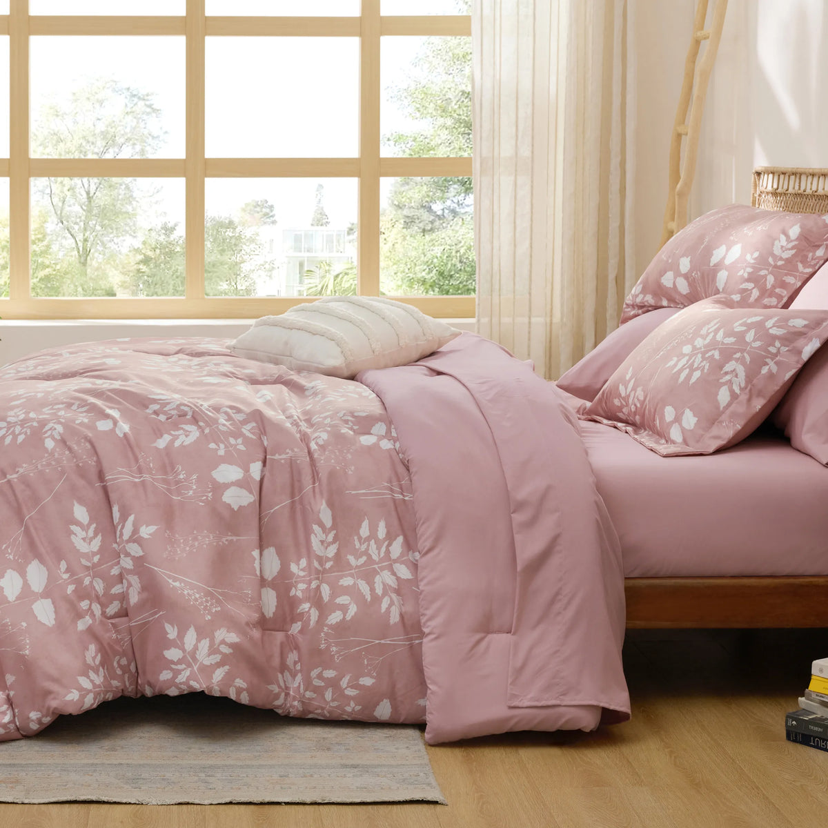 Bed Comforter, Elegant Floral Sets for Everyday Bedding and Comfortable Sleep, 4 Sizes and 15 Colors image 38