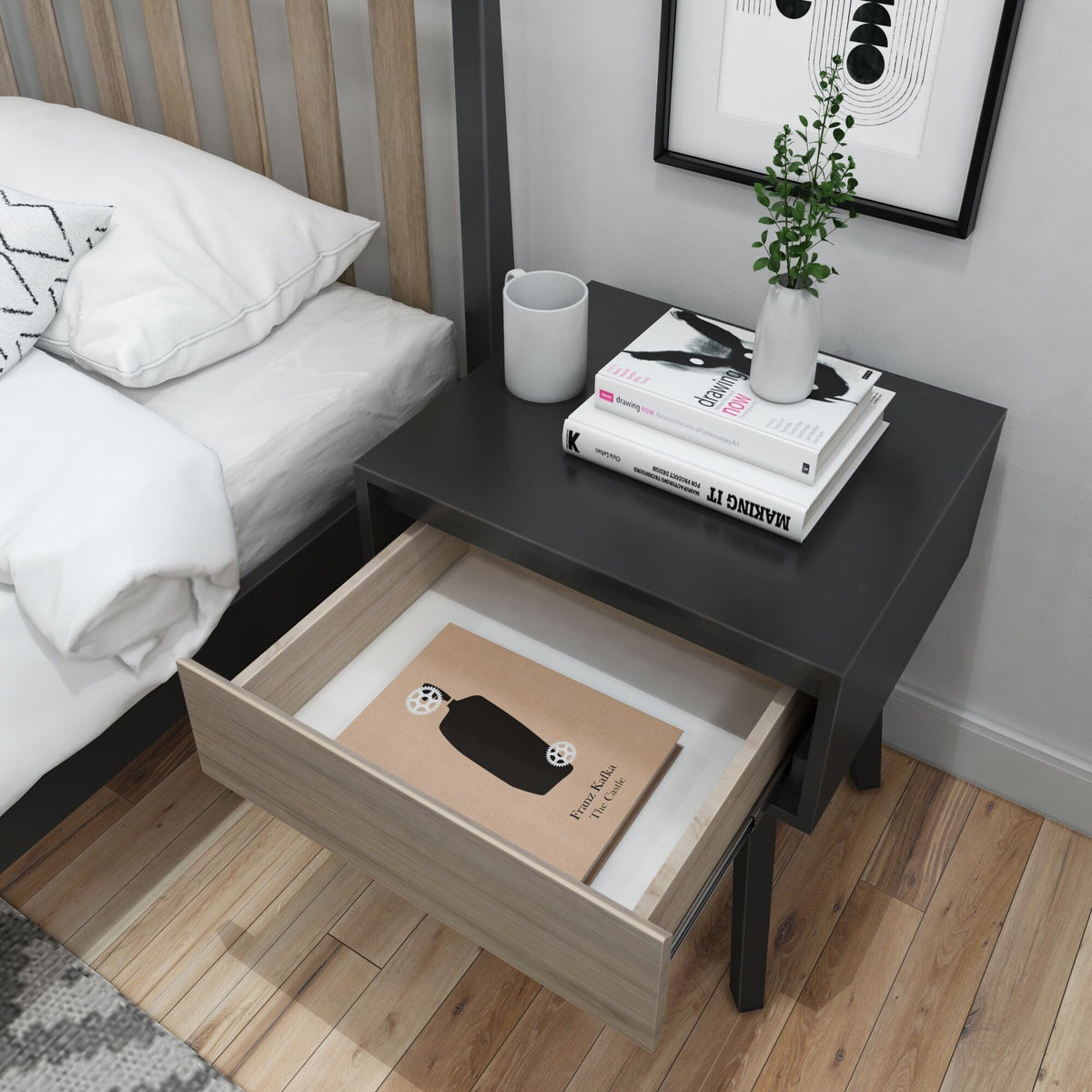 Nightstand, Modern, Solid Wood Construction for Bedside Storage, Bedroom Organization and Guest Rooms, 6 Color Options image 38