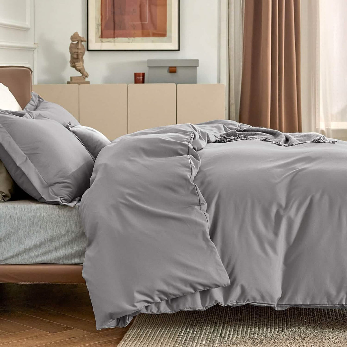 Duvet Cover Set, Brushed Microfiber for Guest Rooms and Everyday Bedroom Styling, 9 Sizes and 36 Colors image 38