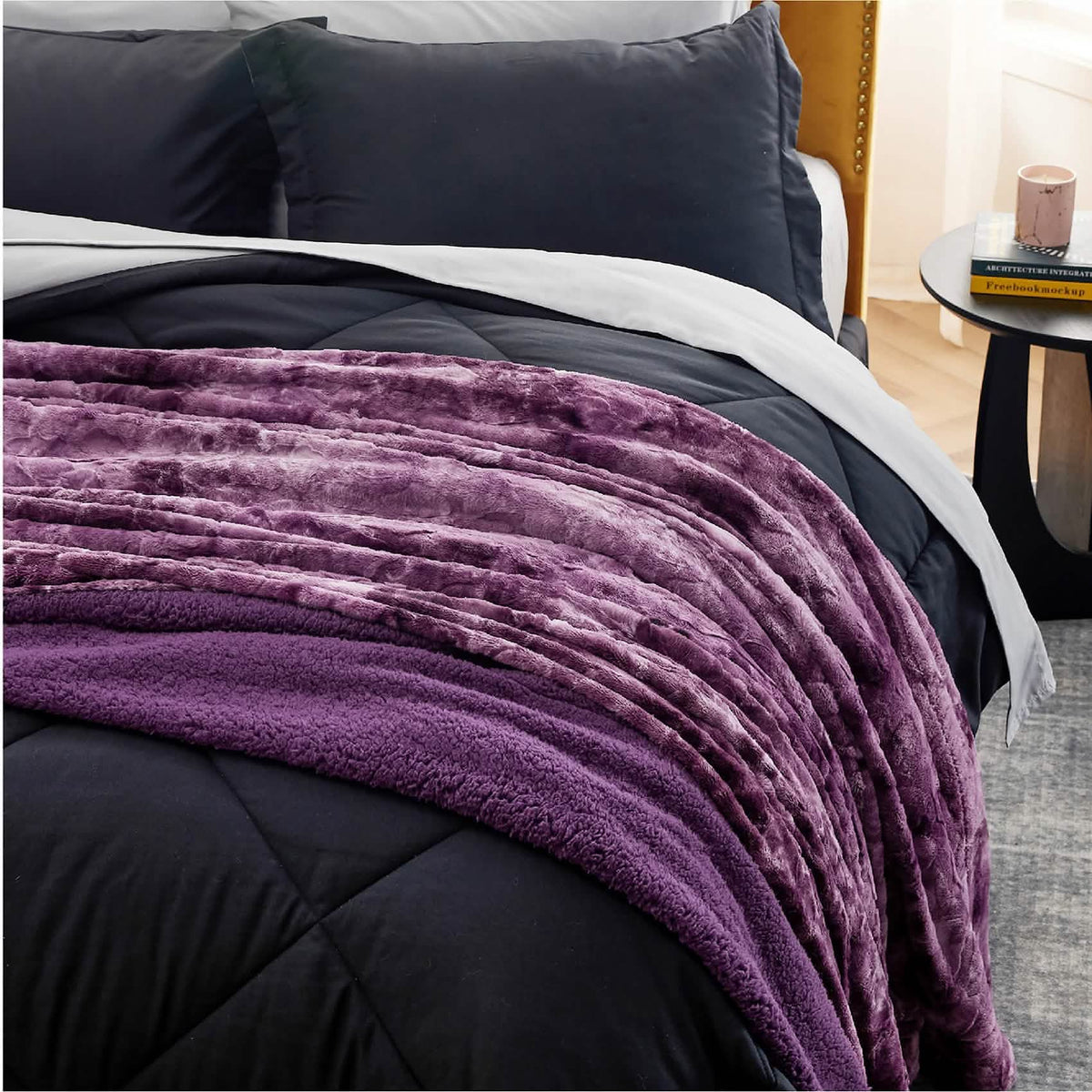 Cozy Throw Blanket, Faux Fur Sherpa Fleece for Sofas, Beds and Relaxing at Home, 4 Sizes and 10 Colors image 38