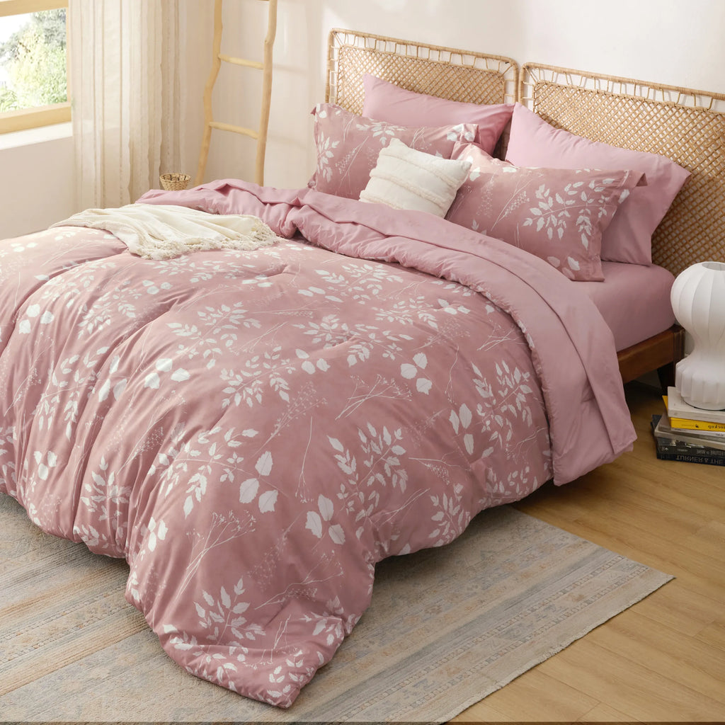 Bed Comforter, Elegant Floral Sets for Everyday Bedding and Comfortable Sleep, 4 Sizes and 15 Colors image 39