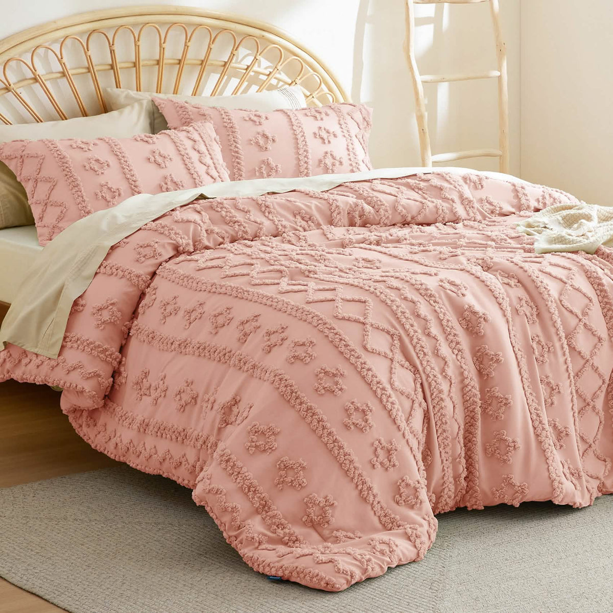 Bed Comforter, Boho Deluxe Embroidery Set, Breathable Construction, Machine-Washable Care for Everyday Bedding and Comfortable Sleep image 39