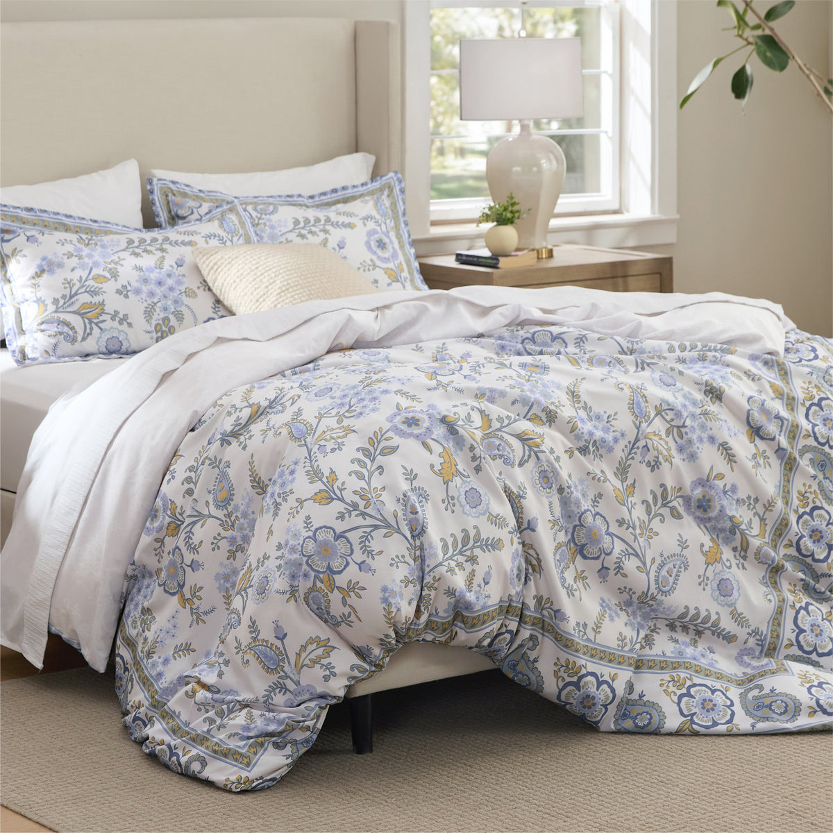 Bed Comforter, Retro Botanical Set for Everyday Bedding and Comfortable Sleep, 4 Sizes and 9 Colors image 39