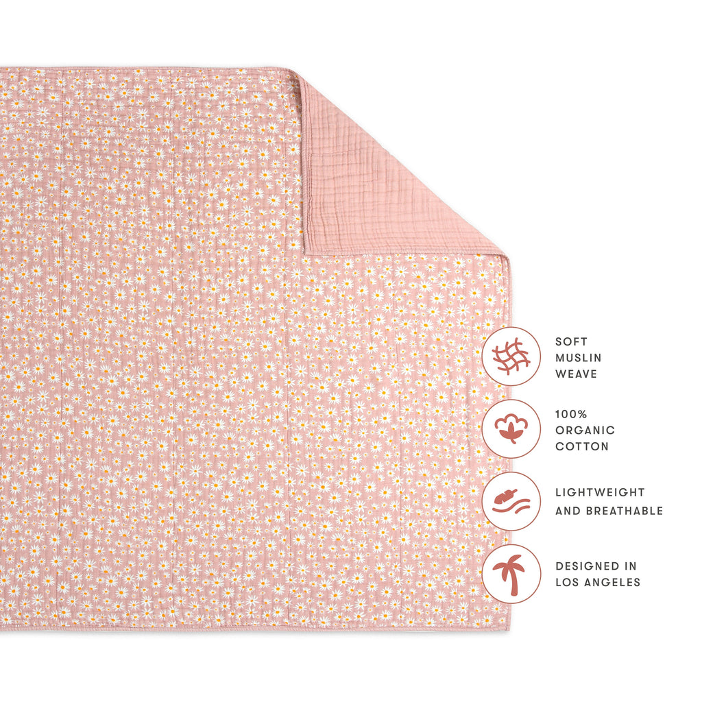 Bed Quilt, in 3 Layer GOTS Certified Organic Muslin, Breathable Construction for Guest Beds and Layered Bedroom Styling, 5 Color Options image 39