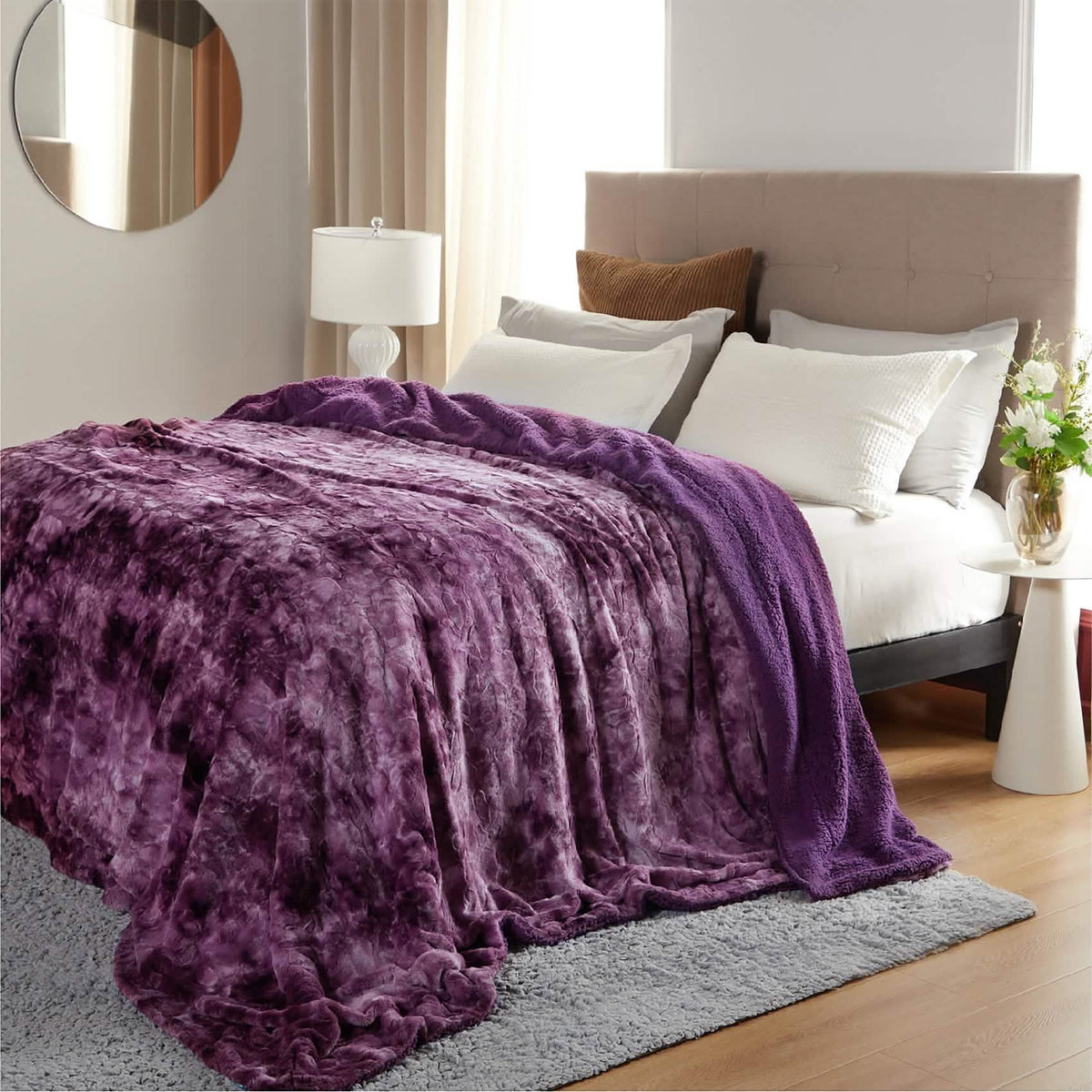 Cozy Throw Blanket, Faux Fur Sherpa Fleece for Sofas, Beds and Relaxing at Home, 4 Sizes and 10 Colors image 39