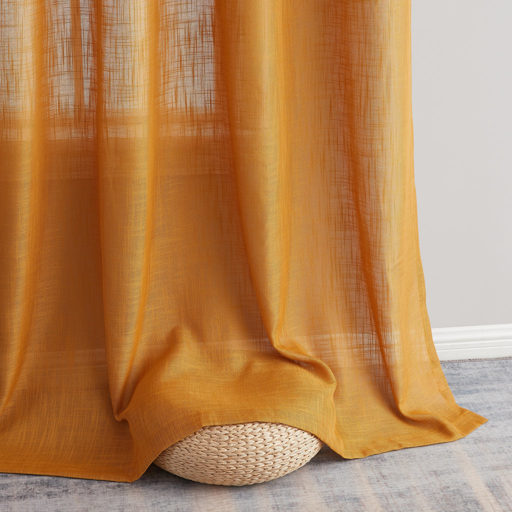 Window Curtain, Privacy Faux Linen Textured Semi Sheer Panels for Windows, Room Styling and Everyday Privacy, 7 Sizes and 14 Colors image 39
