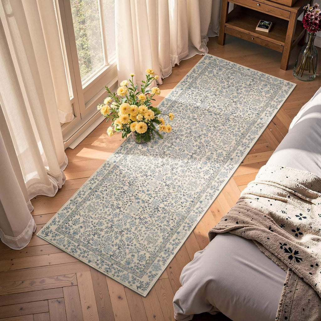 Area Rug, Vintage Foliage Floral, Lightweight Design, Non-Slip Design for Hallways, Dining Spaces and Home Decor, 19 Sizes and 4 Colors image 39