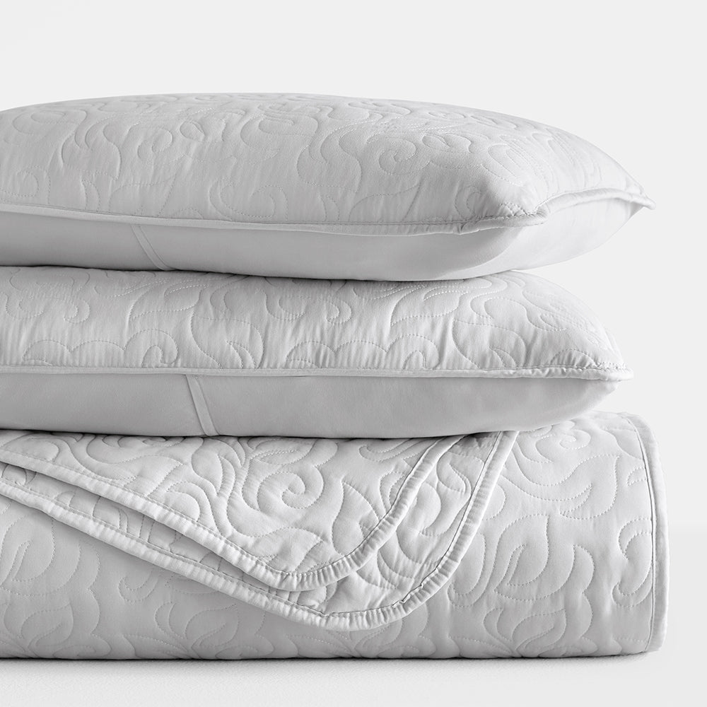 Bed Quilt, 3 Piece Floral Stitch Quilted Coverlet Set for Bedroom Layering and Everyday Bedding, 3 Sizes and 6 Colors image 39