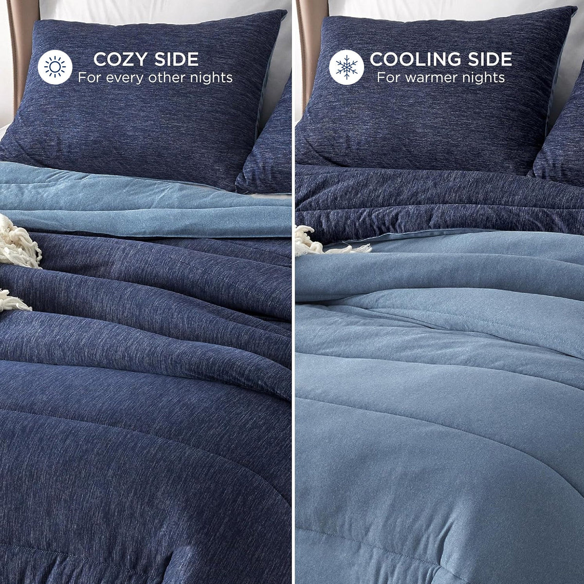 Bed Comforter, Reversible Warm and Cooling Set, Breathable Construction for Year-Round Bedroom Comfort and Restful Sleep image 39