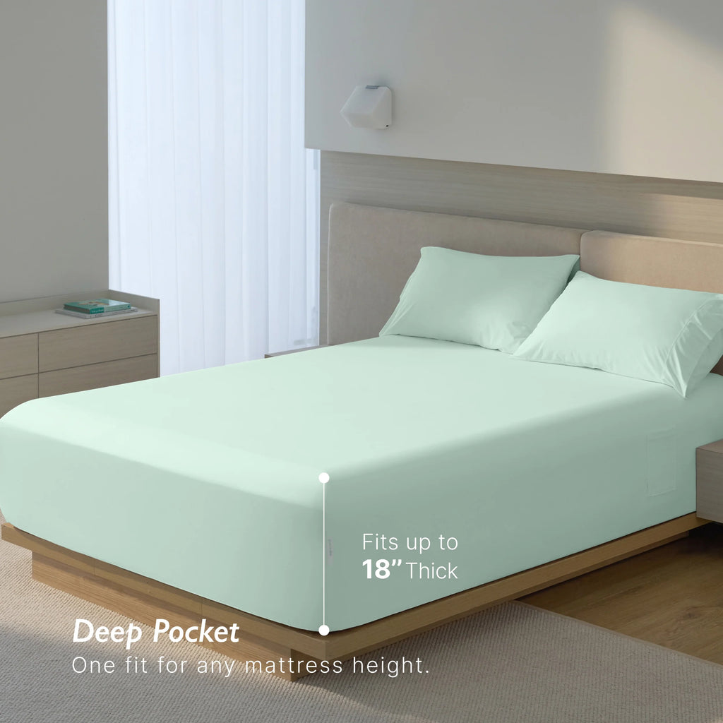 Fitted Sheet, Cooling, Breathable Construction for Everyday Bedding, Bedroom Layering and Guest Beds, 2 Sizes and 4 Colors image 39