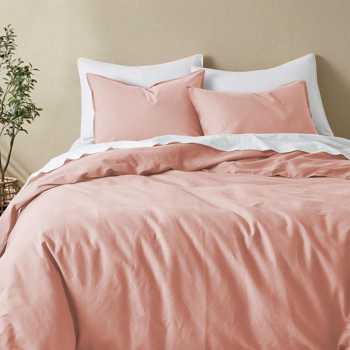 Duvet Cover Set, Linen Cotton Blend, Breathable Construction, Machine-Washable Care for Bedroom Bedding Refresh and Everyday Comfort image 39