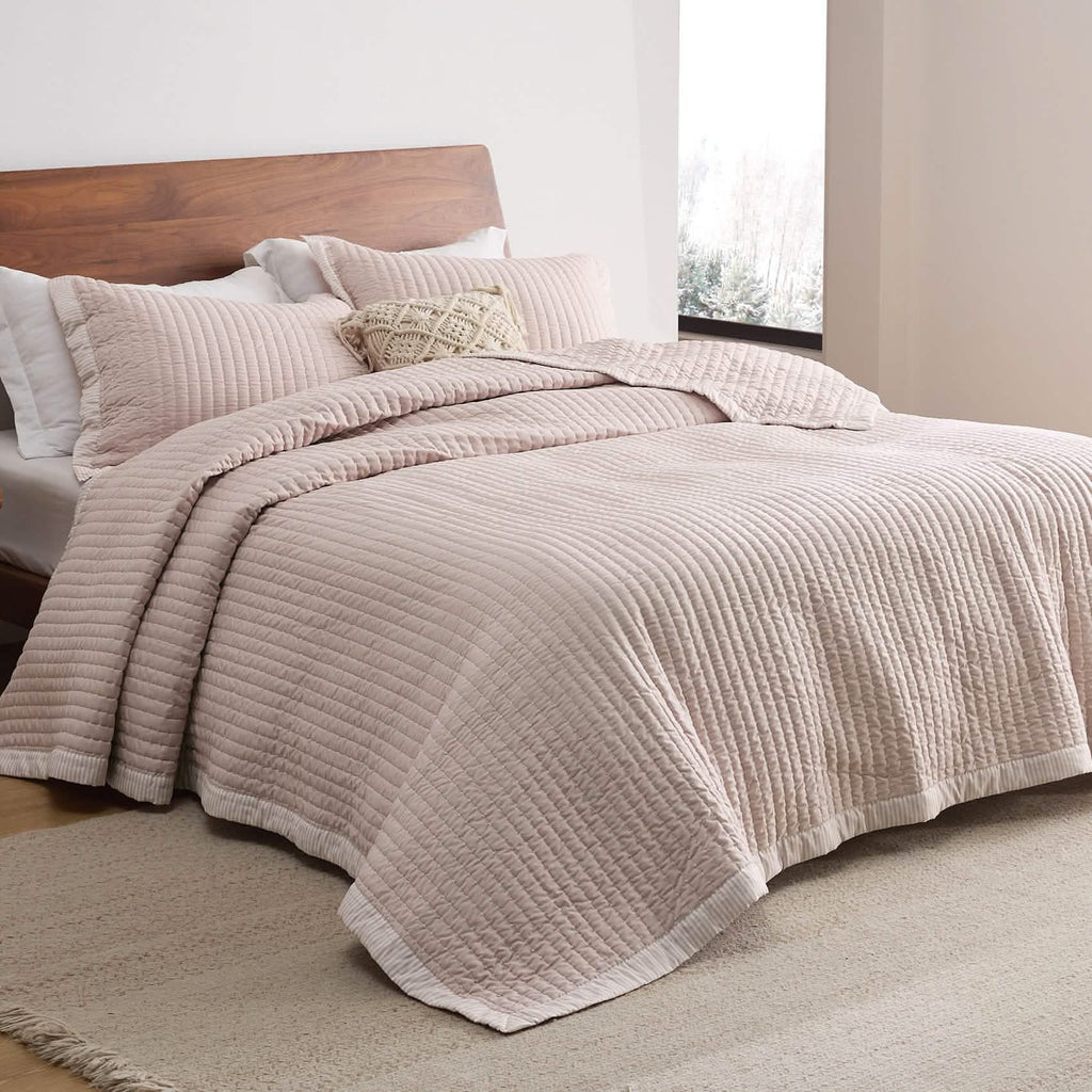 Cozy Throw Blanket, Corduroy Pattern Quilt Set, Breathable Construction for Living Rooms, Bedrooms and Everyday Lounging image 40