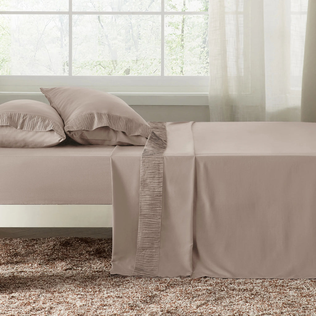 Bed Sheet Set, Ruched, Cooling Comfort, Breathable Construction for Master Bedrooms, Guest Beds and Daily Use, 7 Sizes and 14 Colors image 40