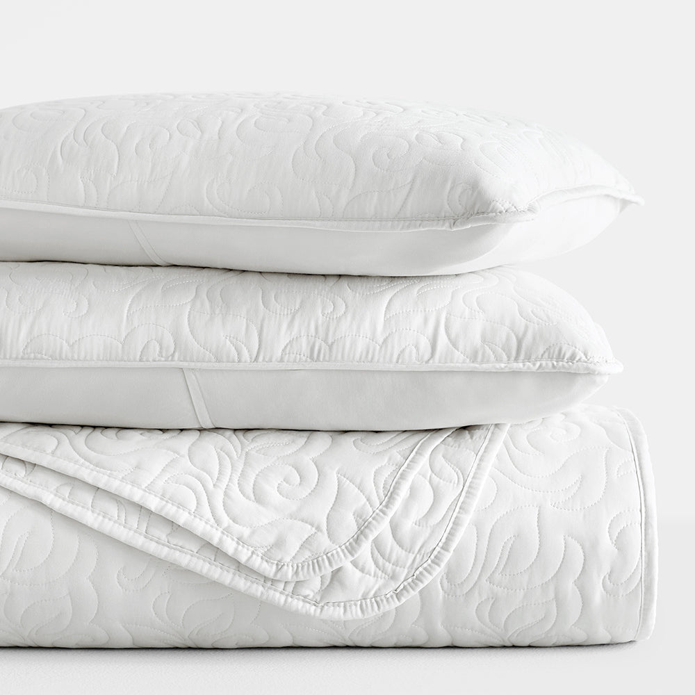 Bed Quilt, 3 Piece Floral Stitch Quilted Coverlet Set for Bedroom Layering and Everyday Bedding, 3 Sizes and 6 Colors image 40
