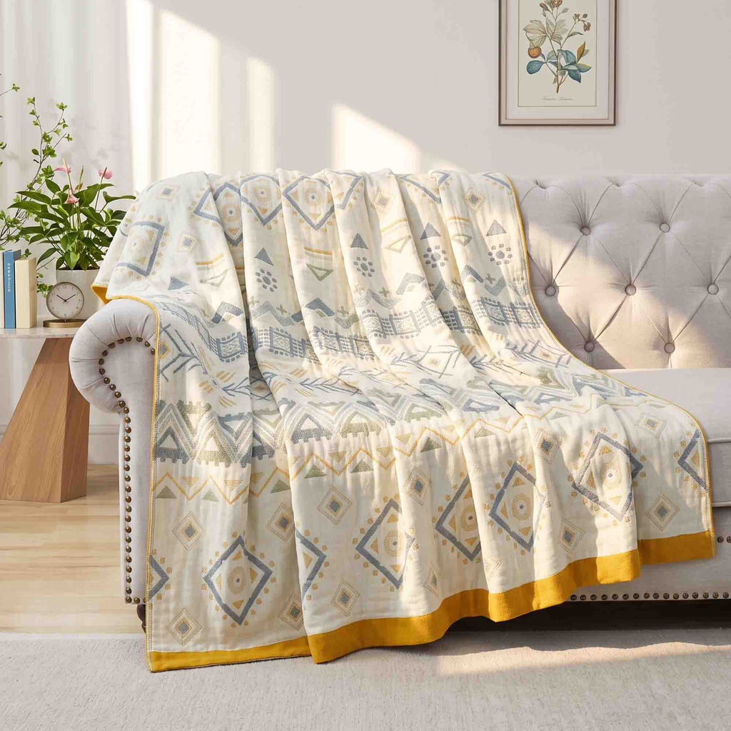 Cozy Throw Blanket, Boho Cotton, Machine-Washable Care for Living Rooms, Bedrooms and Everyday Lounging, 12 Color Options image 40