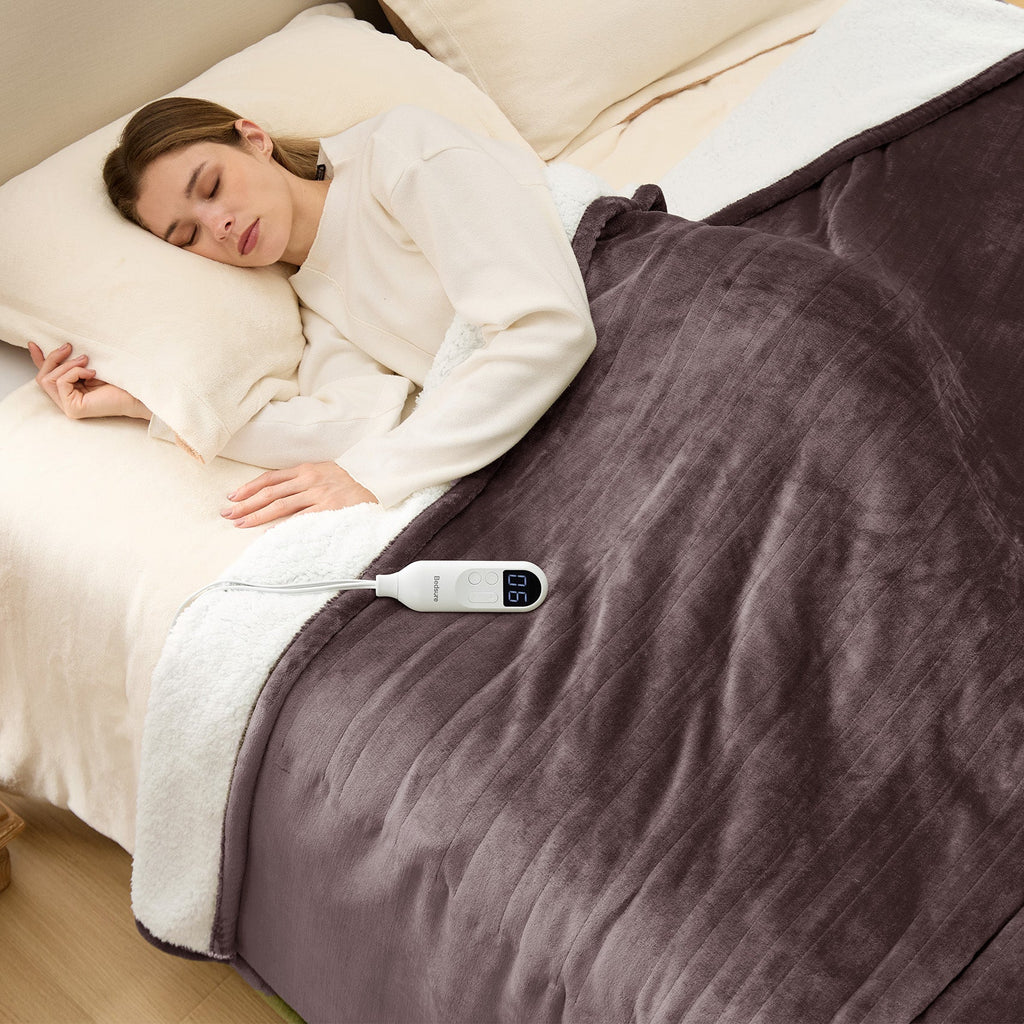 Cozy Throw Blanket, Solid Flannel Heated for Sofas, Beds and Relaxing at Home, 5 Sizes and 11 Colors image 40