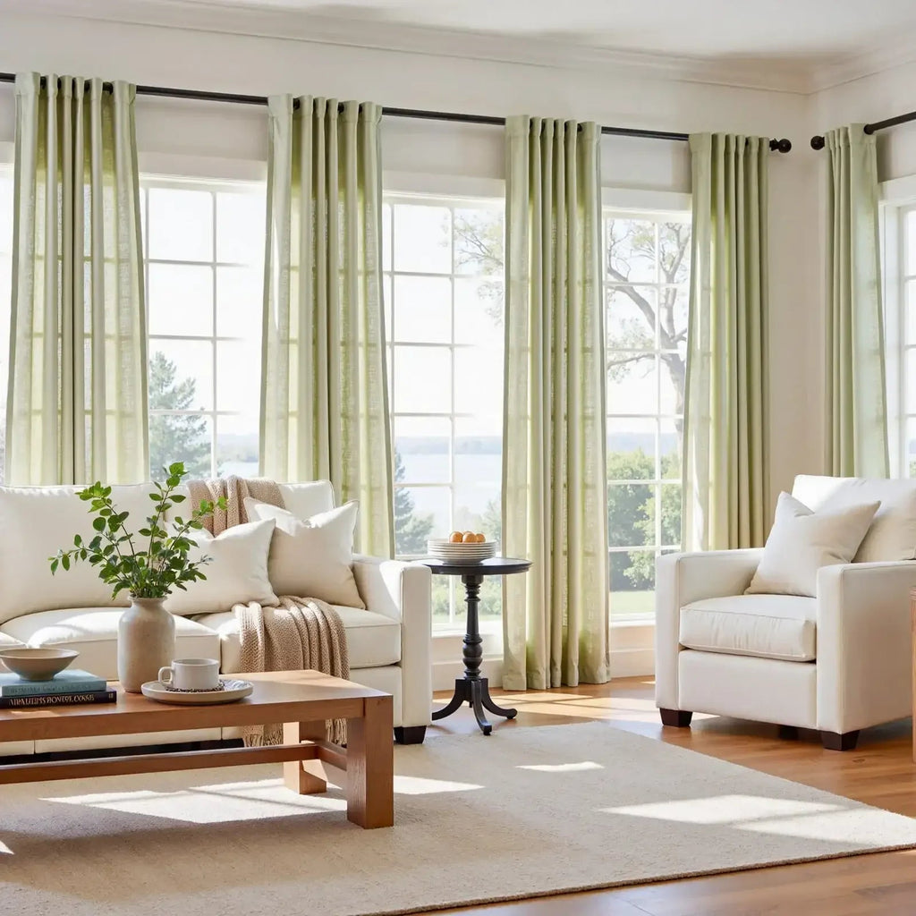 Window Curtain, Solid Linen Blend 3 in 1 Curtains (2 Panels), Lightweight Design for Bedrooms, Living Rooms and Home Privacy image 40