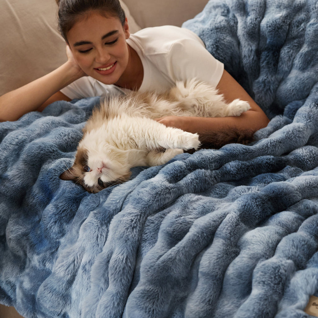 Cozy Throw Blanket, Bubble Faux Fur, Machine-Washable Care for Living Rooms, Bedrooms and Everyday Lounging, 3 Sizes and 11 Colors image 40