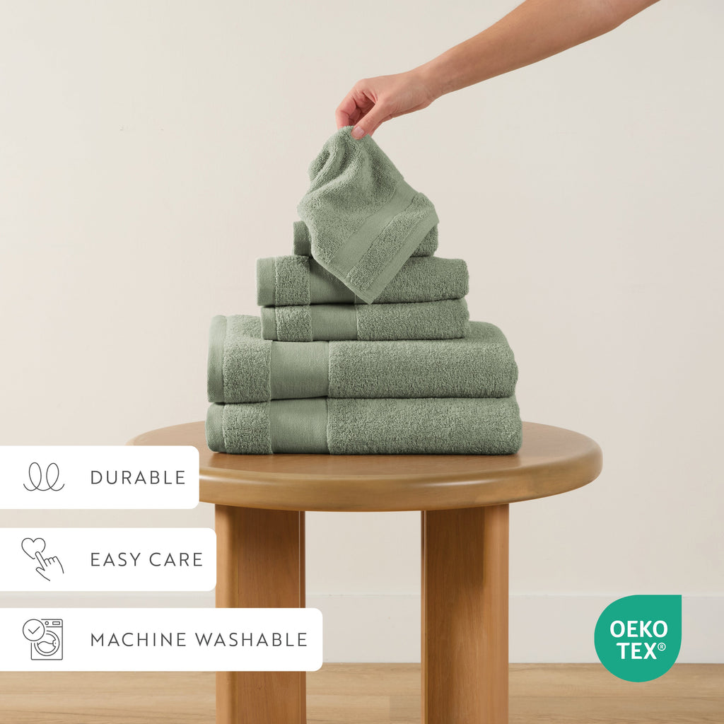 Bath Towel Set, Ultra Soft 100% Cotton 6 Piece, Machine-Washable Care for Home Bathrooms and Everyday Care, 8 Color Options image 40