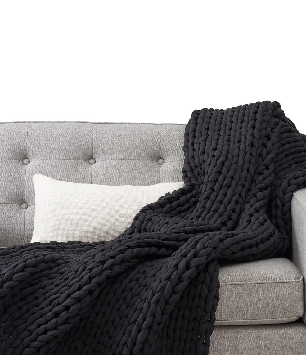 Cozy Throw Blanket, Cotton Weighted for Sofas, Beds and Relaxing at Home, 32 Color Options image 40