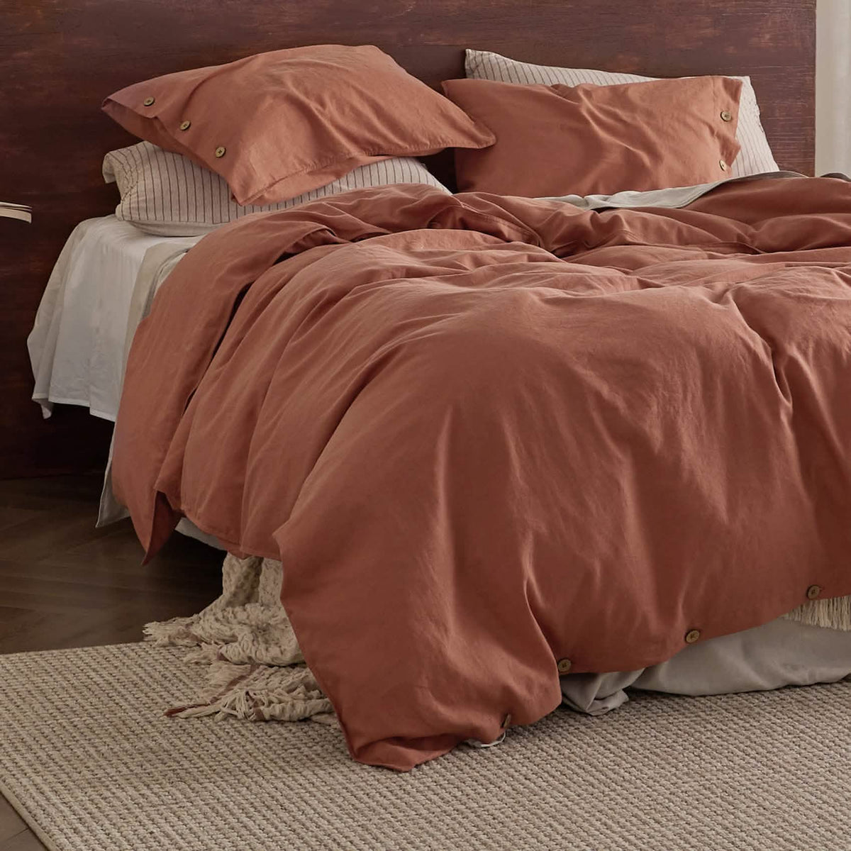 Duvet Cover Set, Cotton Linen Hybrid, Lightweight Design, Breathable Construction for Bedroom Bedding Refresh and Everyday Comfort image 40