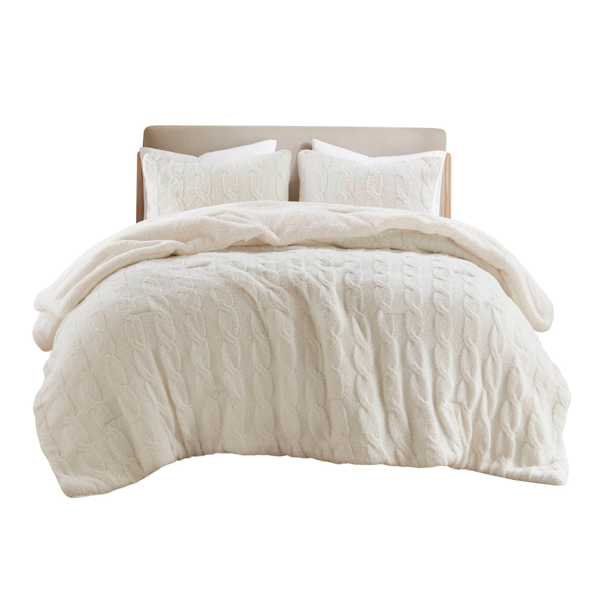 Bed Comforter, Riordan Waffle Knit Chenille Set, Machine-Washable Care for Everyday Bedding and Comfortable Sleep, 3 Sizes and 4 Colors image 40
